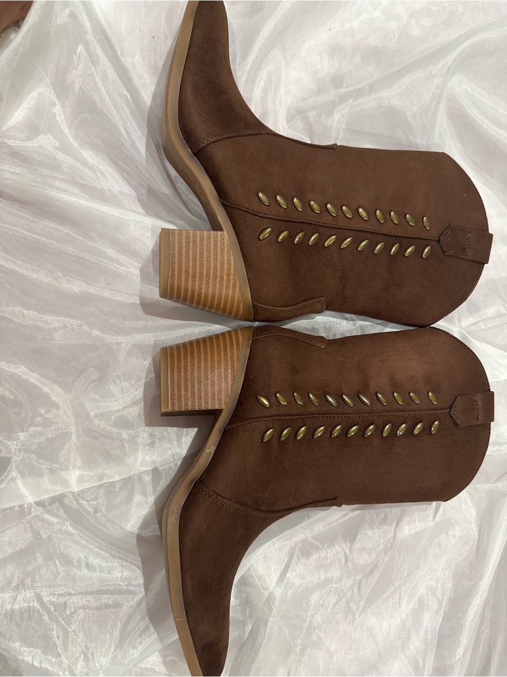 Blank NYC Brown Suede Western-Inspired Ankle Boots